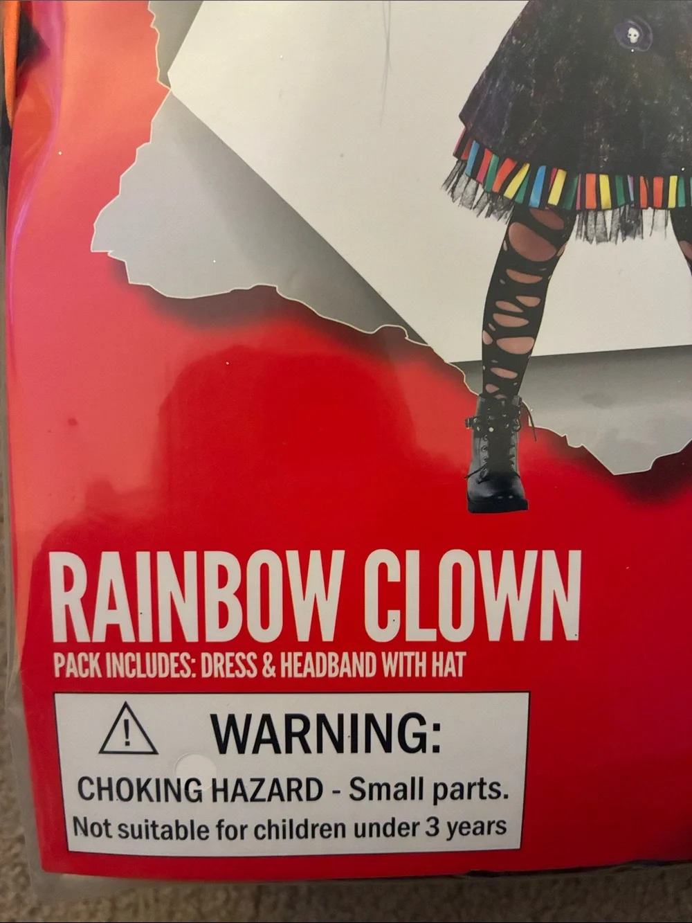 Morph Costumes Rainbow Clown Kids Halloween Costume - Size Large